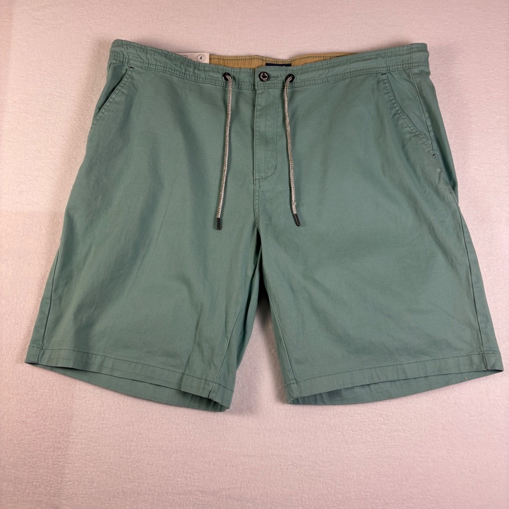 Caribbean Joe Mens Shorts Size 42 Seafoam Green Cotton Stretch Drawstring Casual